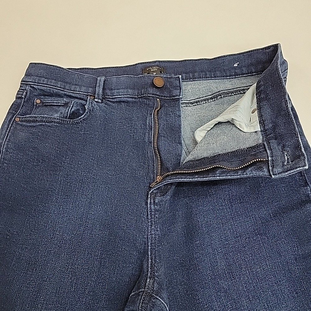 Ann Taylor Factory Petite Women's Jeans Size 12P Dark Wash Straight Slim Stretch - Picture 10 of 13